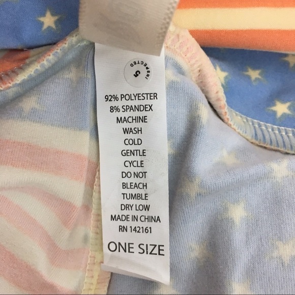 LULAROE Leggings Americana Flag Stars Stripes OS One Size Patriotic July 4th USA - Picture 7 of 9